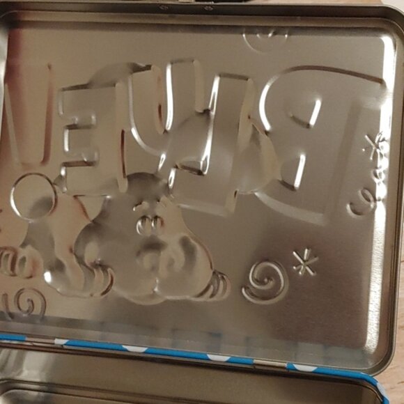 BLUE puppy tin box lunchbox storage container brand new, never used - Picture 7 of 11